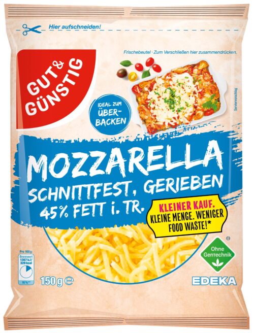 Gut & Günstig Mozzarella gerieben 45% 150g