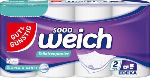 Gut & Günstig Toilettenpapier 2-lagig 8x170 Blatt
