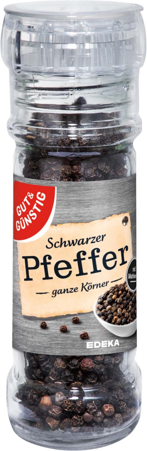 Gut & Günstig Schwarzer Pfeffer ganze Körner 50g