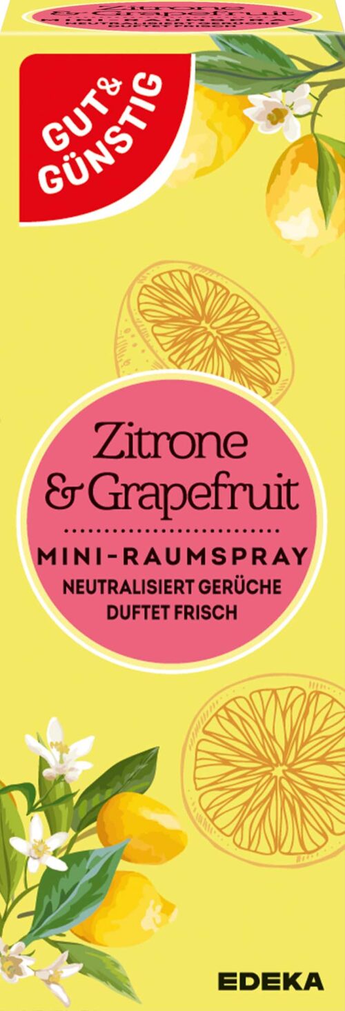 Gut & Günstig Mini-Raumspray Zitrone & Grapefruit Nachfüller 25ml