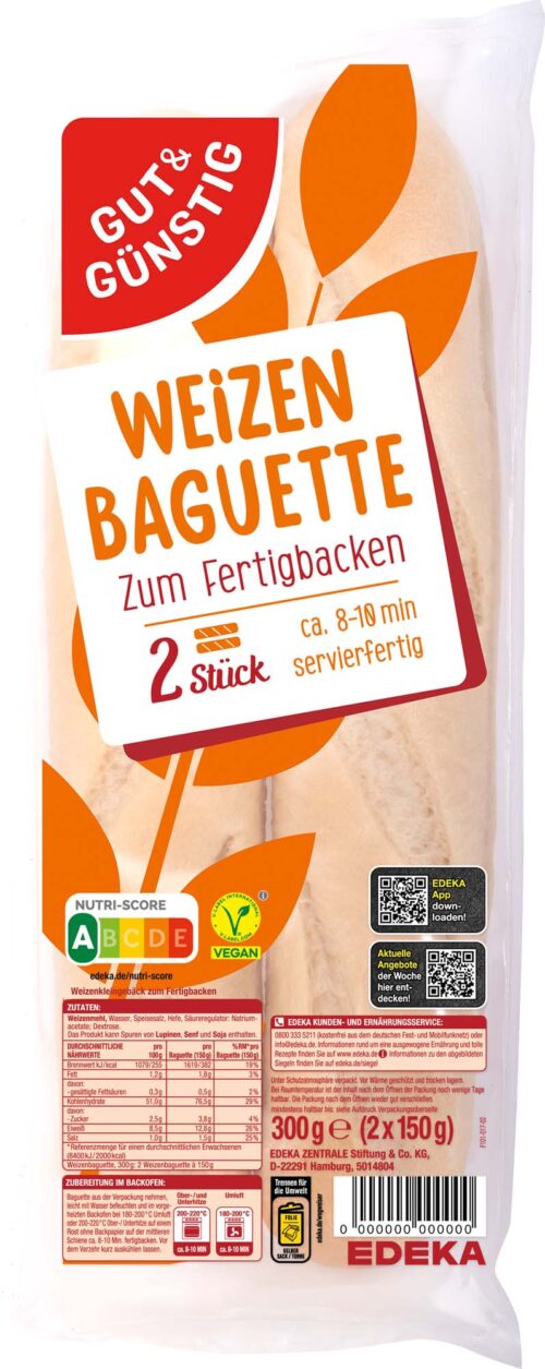 Gut & Günstig Weizen Baguette 300g
