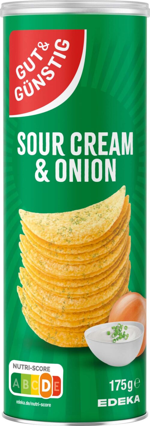 Gut & Günstig Stapelchips Sour Cream & Onion 175g