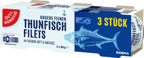 Gut & Günstig Thunfischfilets in eigenem Saft 3x80g
