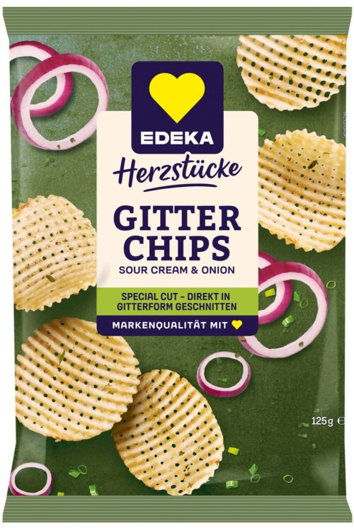 EDEKA Herzstücke Gitterchips Sour Cream & Onion 125g