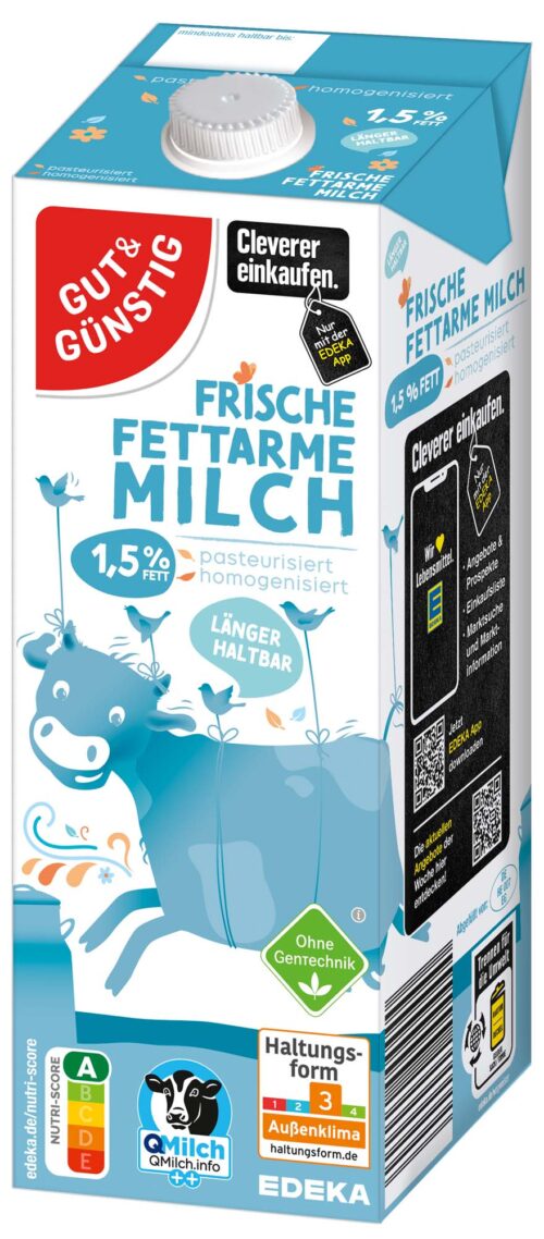 Gut & Günstig Frische Vollmilch 1,5% ESL 1l