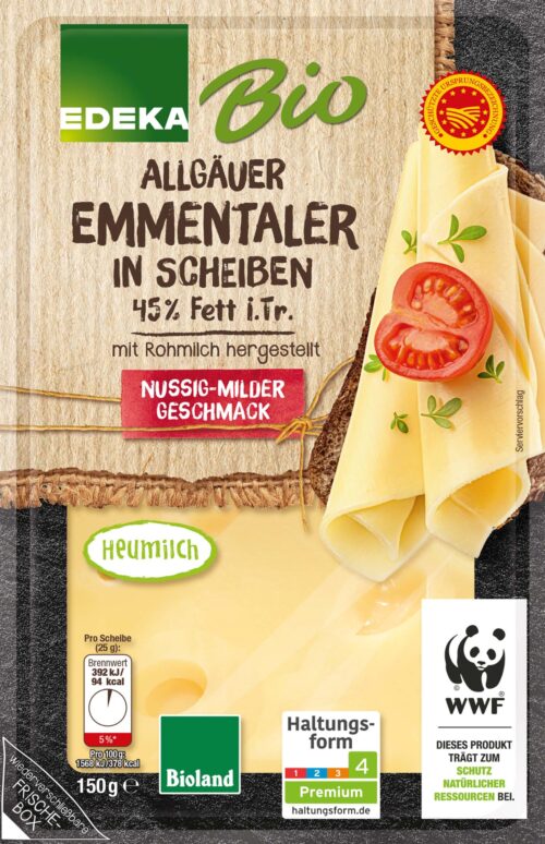 EDEKA Bio Emmentaler in Scheiben 45% 150g