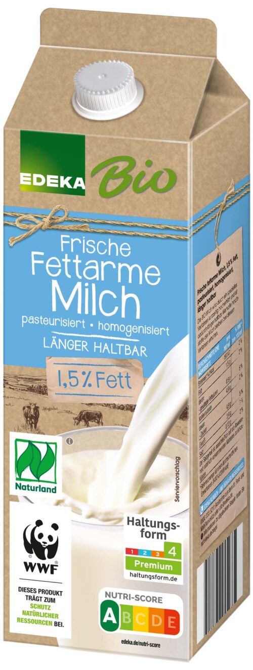 EDEKA Bio Frische fettarme Milch 1,5% ESL 1l