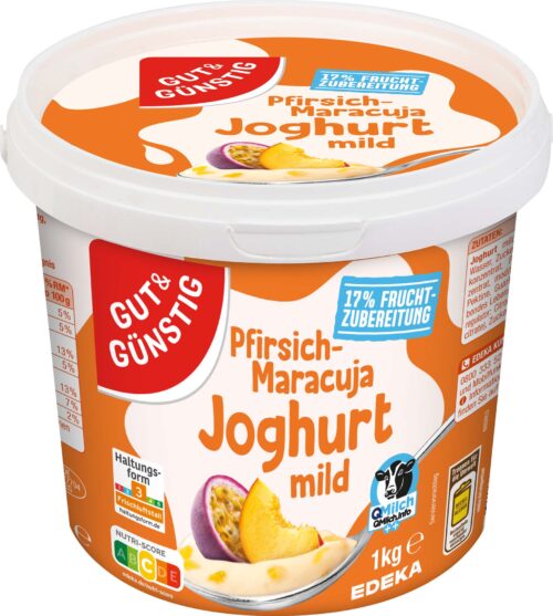 Gut & Günstig Fruchtjoghurt Pfirsich-Maracuja 5% 1kg