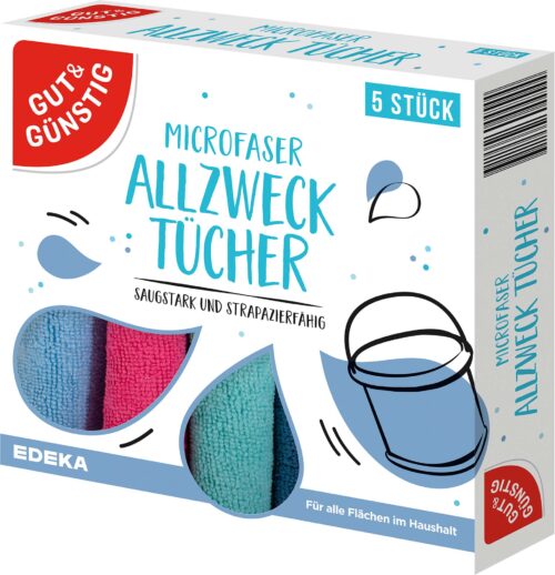 Gut & Günstig Allzwecktuch Microfaser 5er Pack