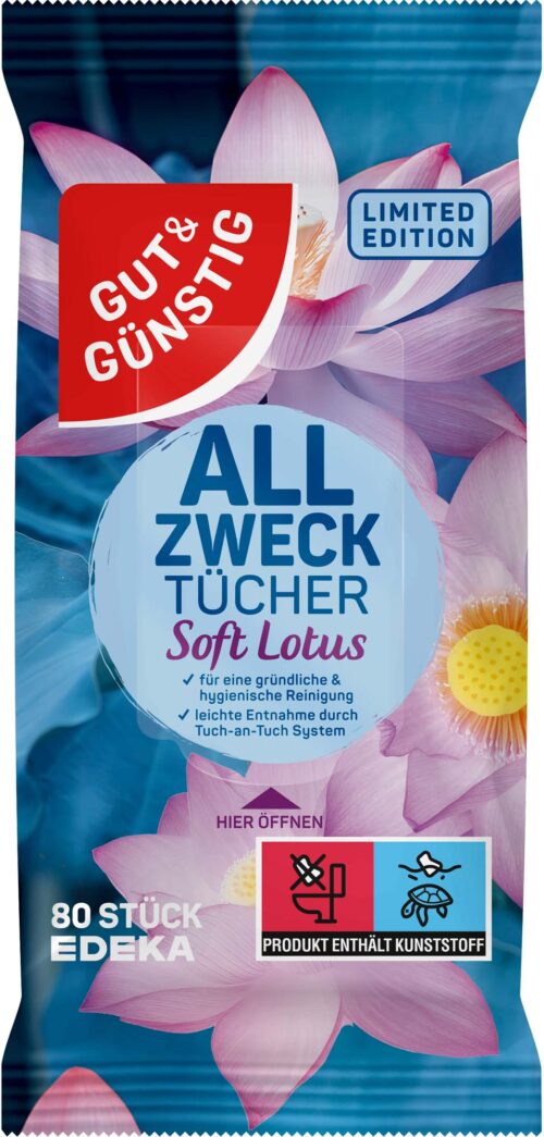 Gut & Günstig Allzwecktücher Soft Lotus 80ST