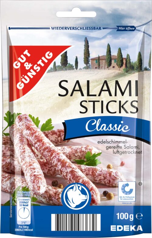 Gut & Günstig Salami Sticks, Classic 100g