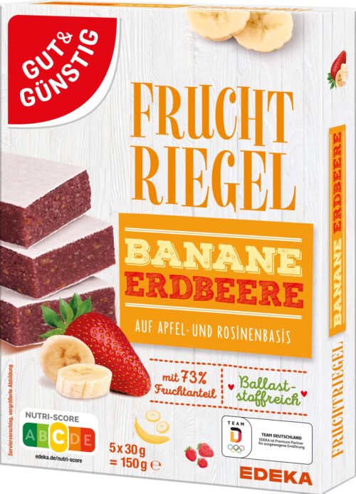 Gut & Günstig Fruchtriegel Banane-Erdbeere 5x30g