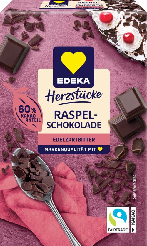 EDEKA Herzstücke Raspel Schokolade Edelzartbitter 60% 100g
