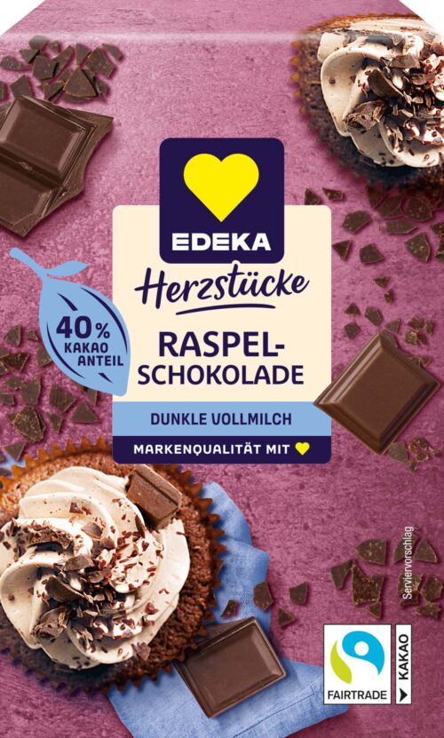 EDEKA Herzstücke Raspel Schokolade dunkle Vollmilch 40% 100g