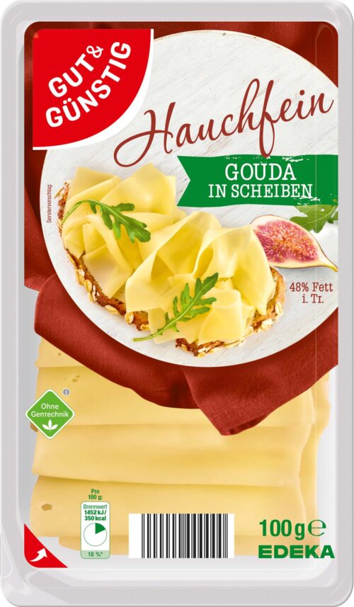 Gut & Günstig Hauchfeine Scheiben Gouda 48% 100g