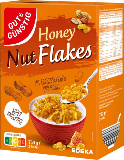 Gut & Günstig Honey Nut Flakes 750g