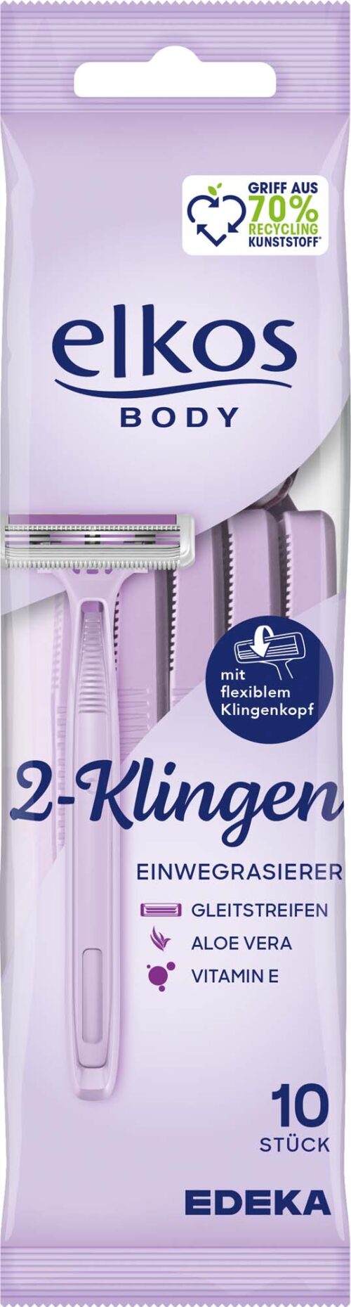 EDEKA elkos Body 2-Klingen Einweg Rasierer 10ST