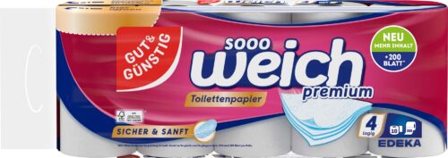 Gut & Günstig sooo weich Toilettenpapier 4-lagig 10x200 Blatt