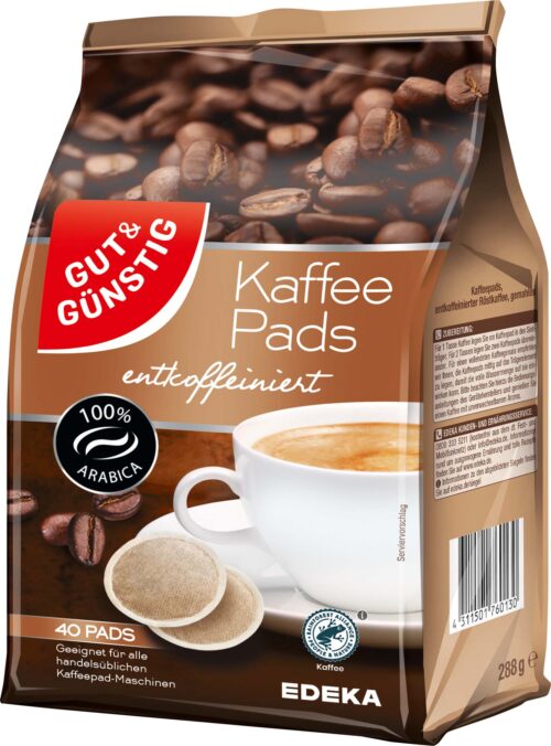 Gut & Günstig Kaffeepads entkoffeiniert 40St 288g