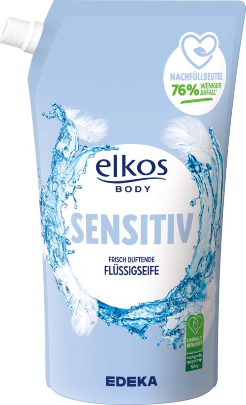 EDEKA elkos Flüssigseife Sensitiv Nachfüllpack 1l