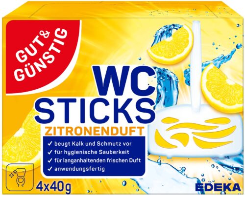 Gut & Günstig WC-Duftstick Zitronenduft 4x40g