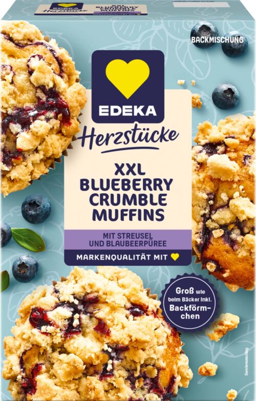 EDEKA Herzstücke Backmischung Muffin Blueberry Crumble 360g