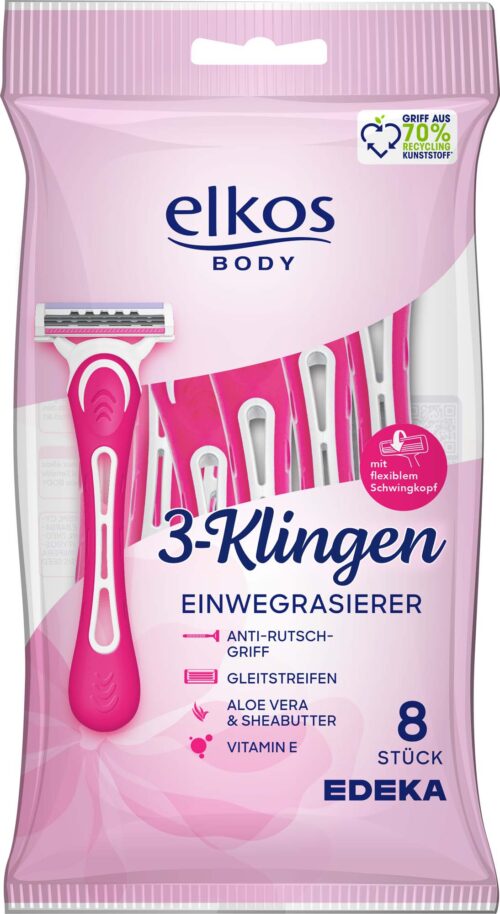 EDEKA elkos Body 3-Klingen Einweg Rasierer 8ST