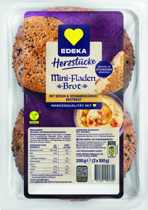 EDEKA Herzstücke Mini Fladen Brot 2x100g