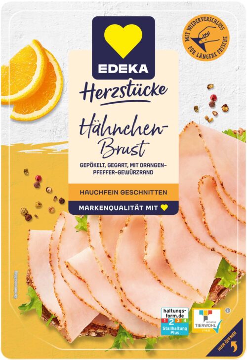 EDEKA Herzstücke Hähnchenbrust Orange-Pfeffer-Gewürzrand 100g