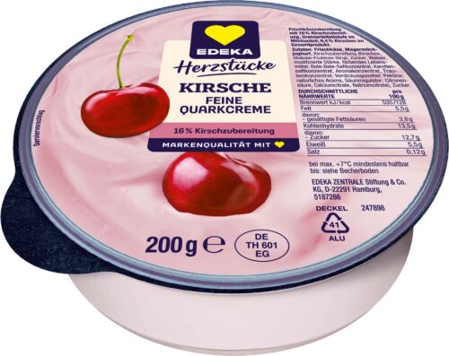 EDEKA Herzstücke Feine Quarkcreme Kirsche 200g