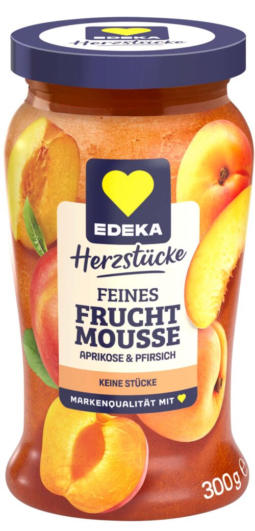 EDEKA Herzstücke Feines Fruchtmousse Aprikose & Pfirsich 300g