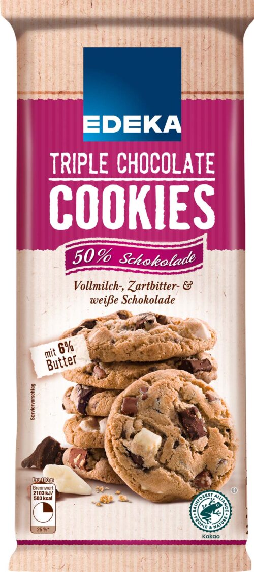 EDEKA Tripple Chocolate Cookies 200g
