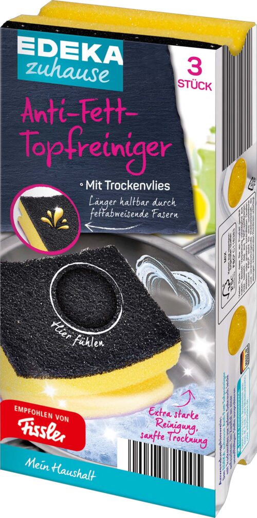 EDEKA zuhause Anti-Fett-Topfreiniger 3er Pack