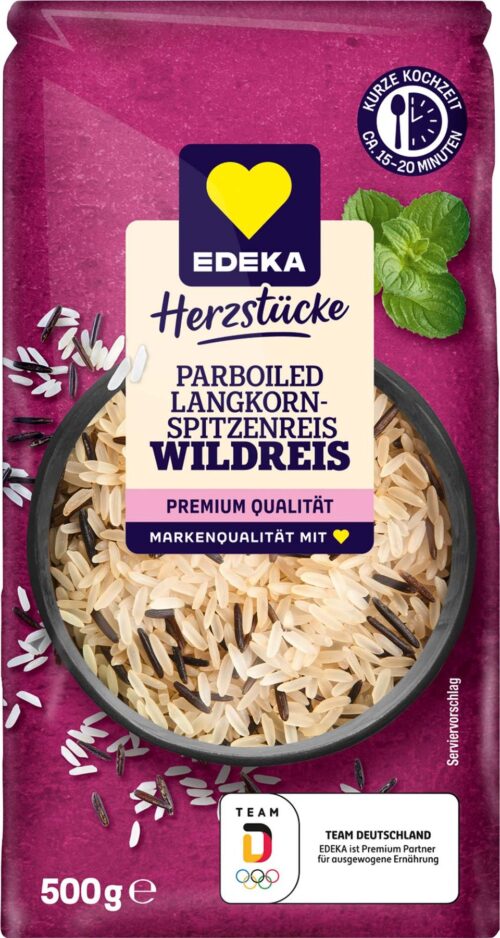 EDEKA Herzstücke Parboiled Langkorn- & Wild-Reis 500g