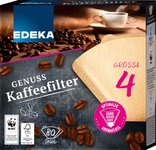 EDEKA Kaffeefilter braun Gr. 4 80St