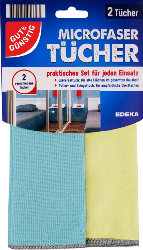Gut & Günstig Microfaser Tücher 2er Pack