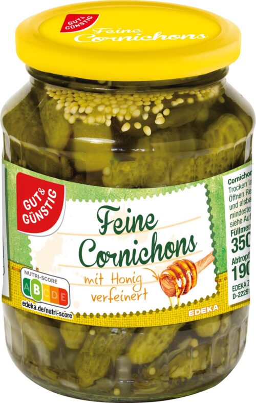 Gut & Günstig Cornichons mit Honig 350g