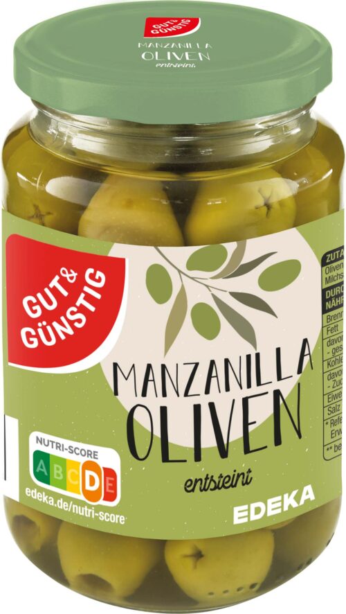 Gut & Günstig Manzanilla Oliven grün entsteint 340g