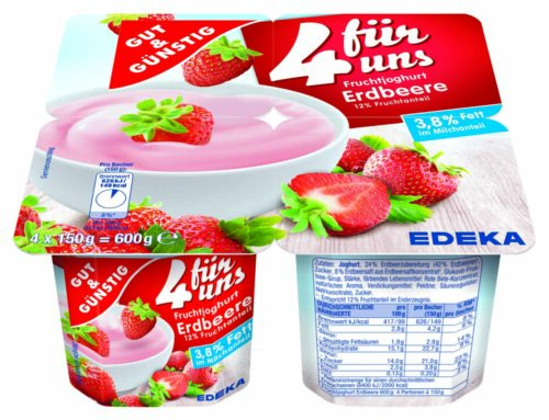 Gut & Günstig Fruchtjoghurt Erdbeer 3,8% 4x150g
