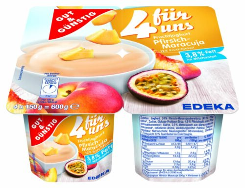 Gut & Günstig Fruchtjoghurt Pfirsich-Maracuja 3,8% 4x150g