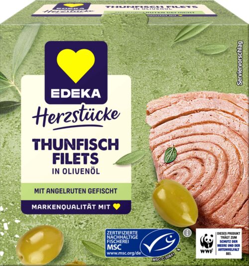 EDEKA Herzstücke Thunfischfilets in Olivenöl 185g