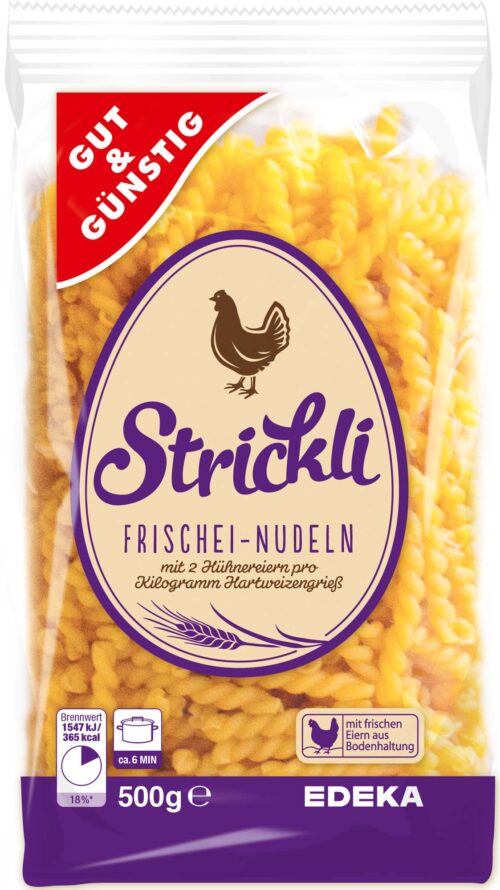 Gut & Günstig Frischei-Nudeln Strickli 500g