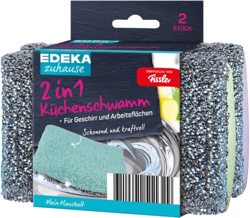EDEKA zuhause 2in1 Küchenschwamm 2er Pack