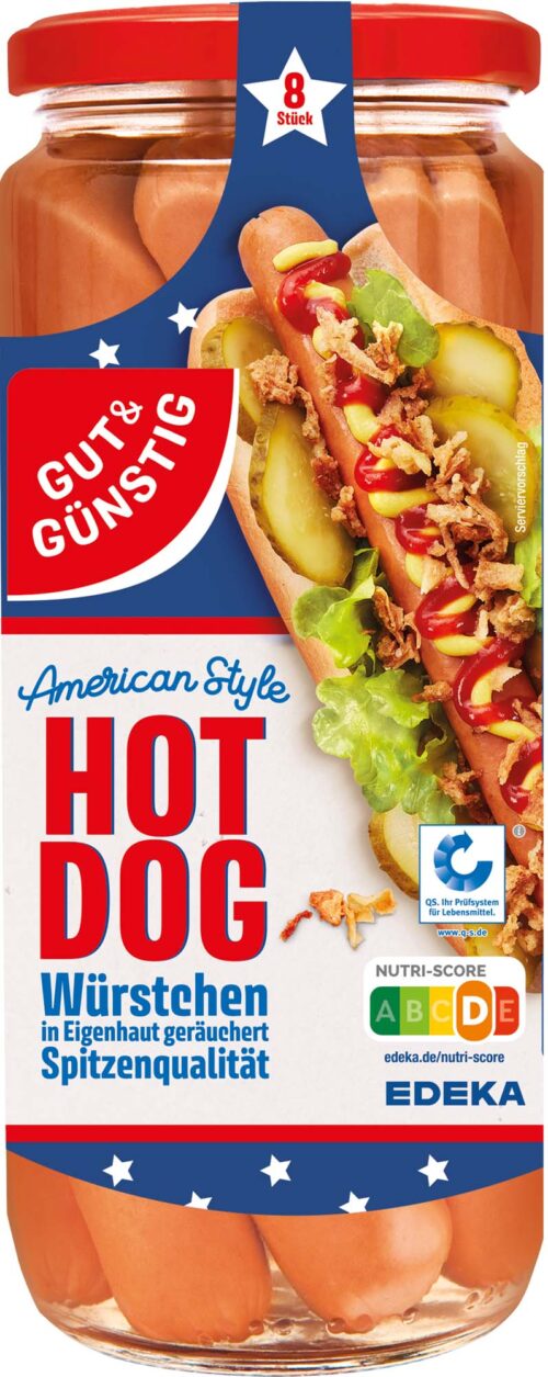 Gut & Günstig Hot Dog Würstchen 8St 665g