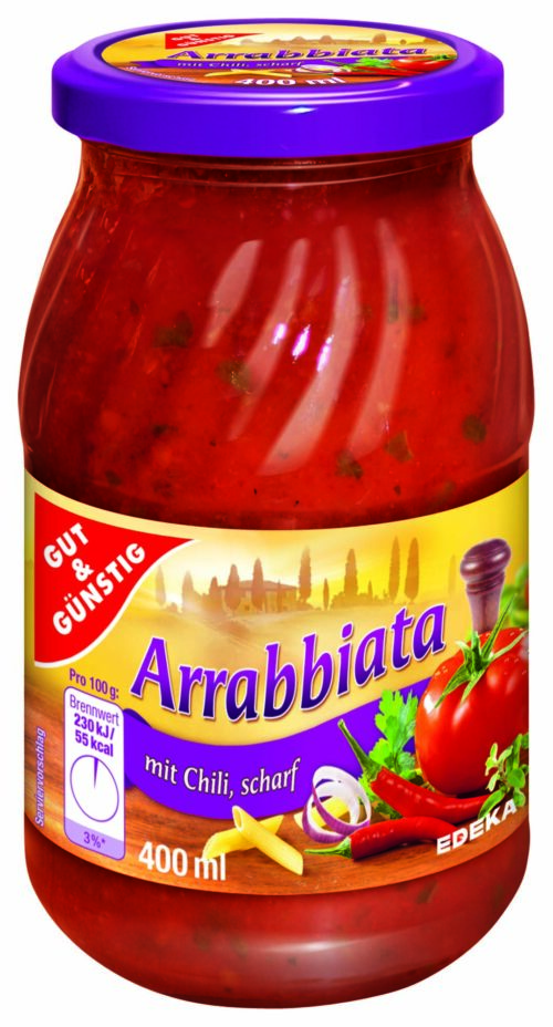 Gut & Günstig Nudelsauce Arrabbiata mit Chili scharf 400ml