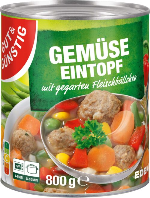 Gut & Günstig Gemüsetopf mit Fleischbällchen 800g