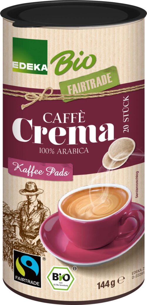 EDEKA Bio Kaffeepads Fairtrade 20St 144g