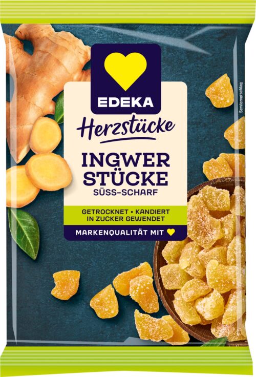 EDEKA Herzstücke Ingwerstücke getrocknet kandiert 200g