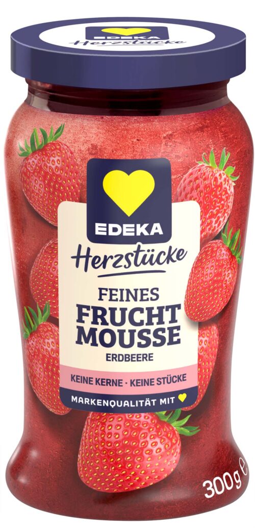 EDEKA Herzstücke Feines Fruchtmousse Erdbeer 300g