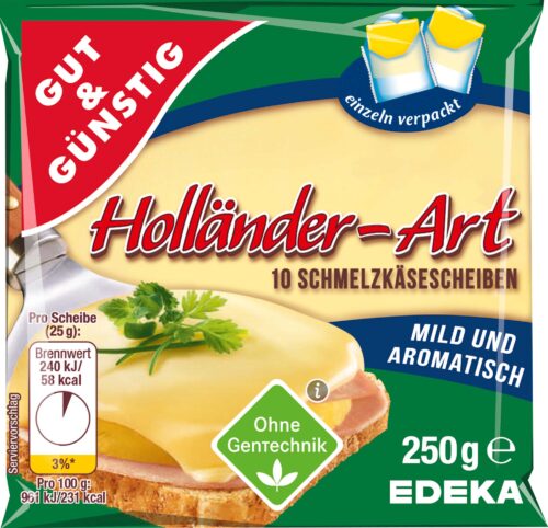Gut & Günstig Schmelzkäsescheiben Holländer-Art 35% Fett i. Tr. 250g